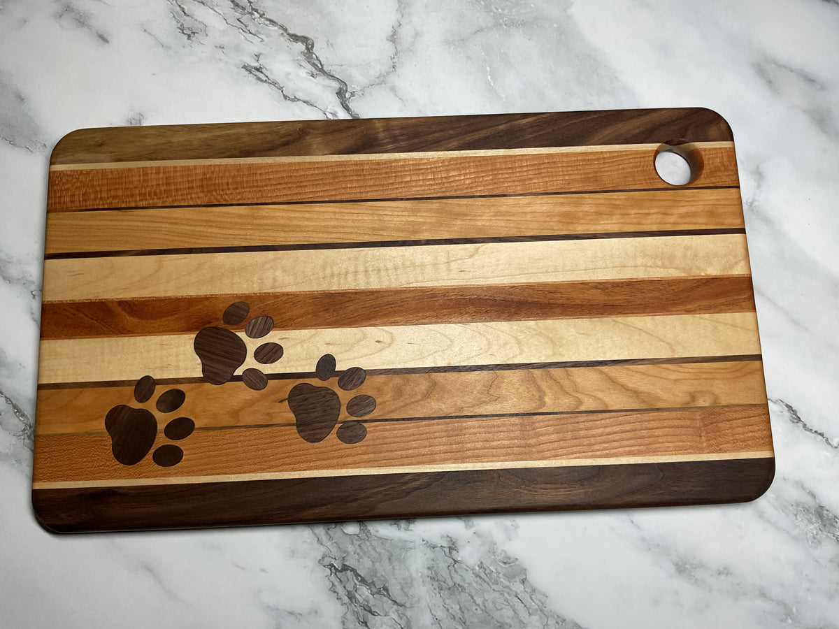 Playful Inlay Cutting Board – Handcrafted Hardwood