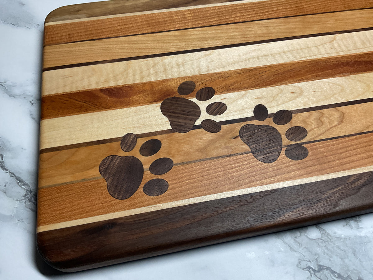 Playful Inlay Cutting Board – Handcrafted Hardwood