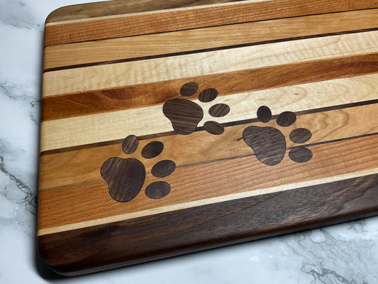 Playful Inlay Cutting Board – Handcrafted Hardwood