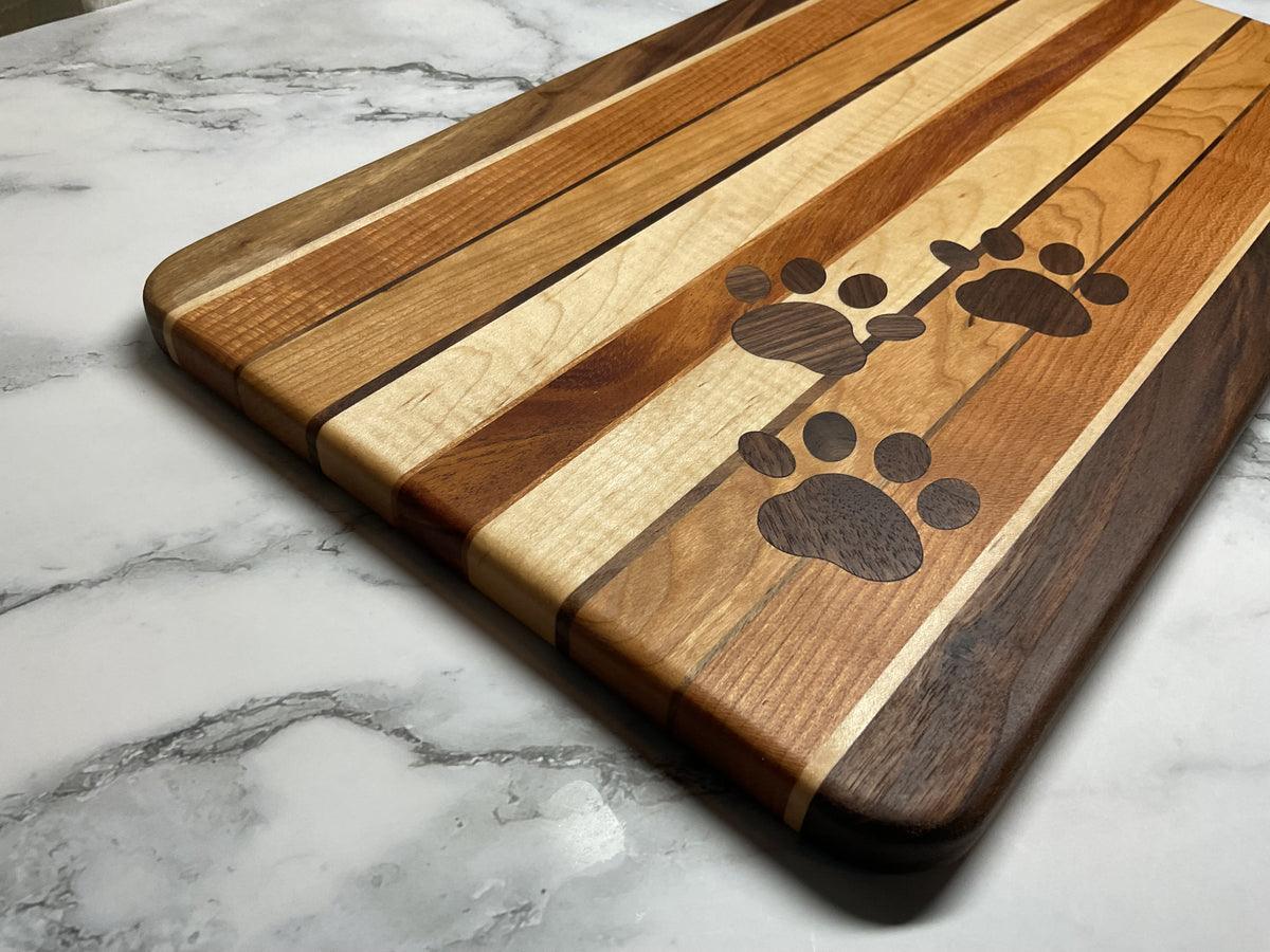Playful Inlay Cutting Board – Handcrafted Hardwood