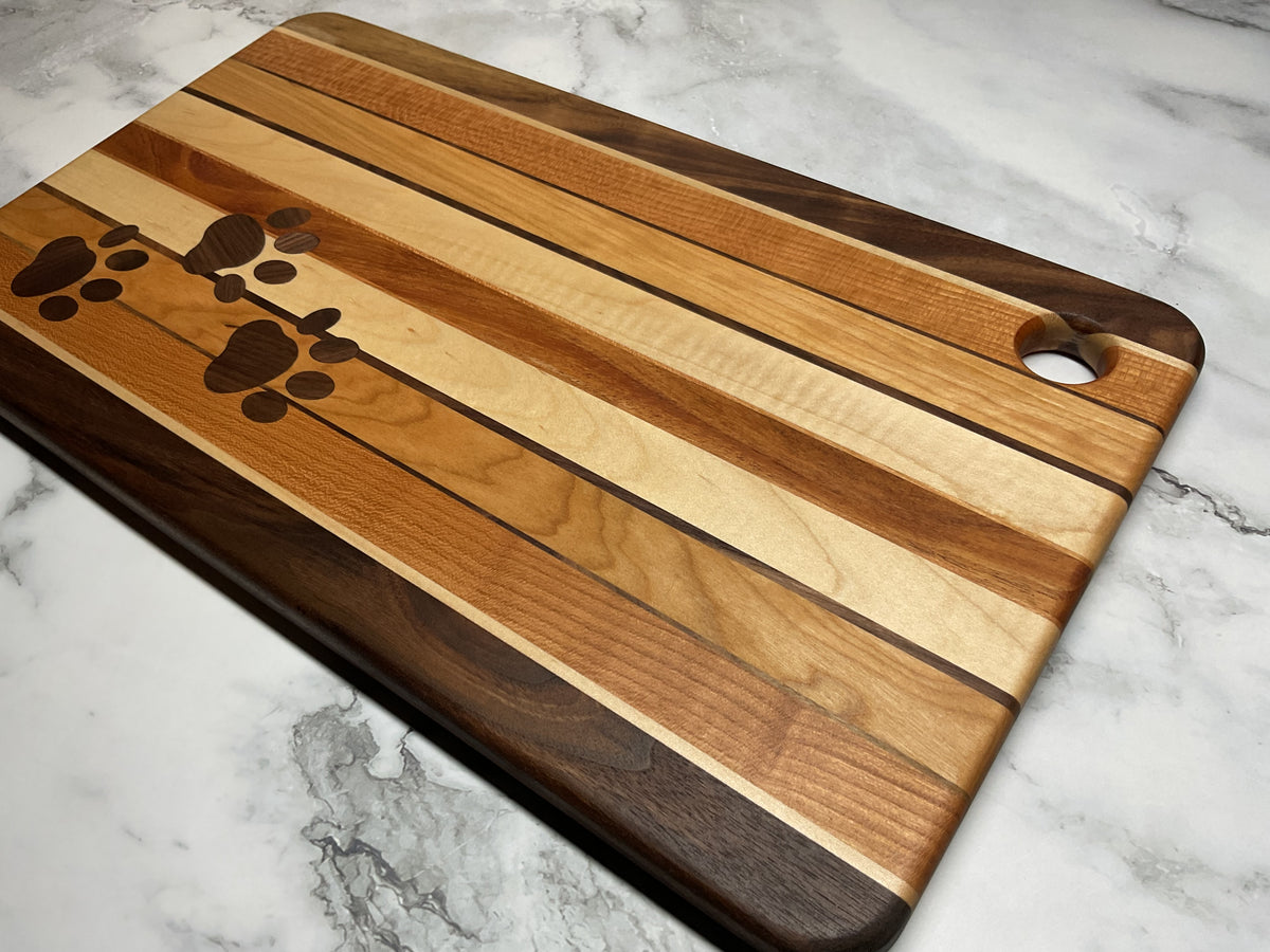 Playful Inlay Cutting Board – Handcrafted Hardwood