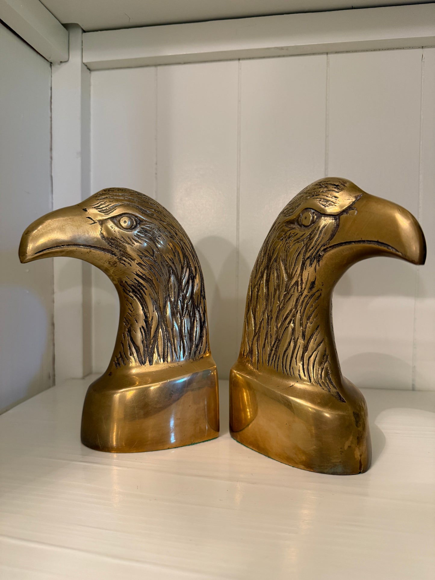 Vintage Brass American Eagle Bookends