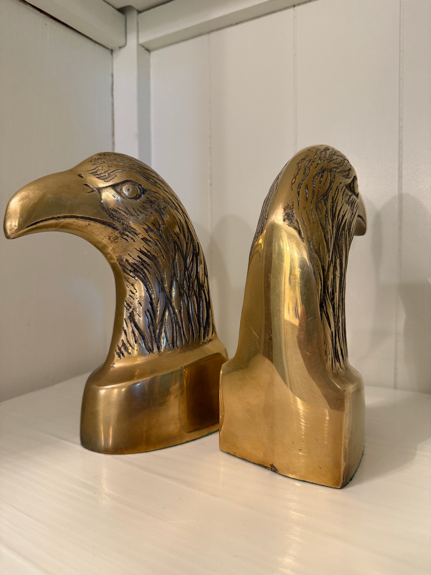 Vintage Brass American Eagle Bookends