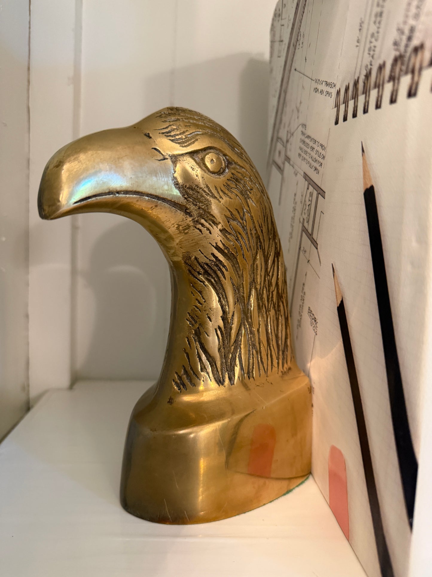 Vintage Brass American Eagle Bookends