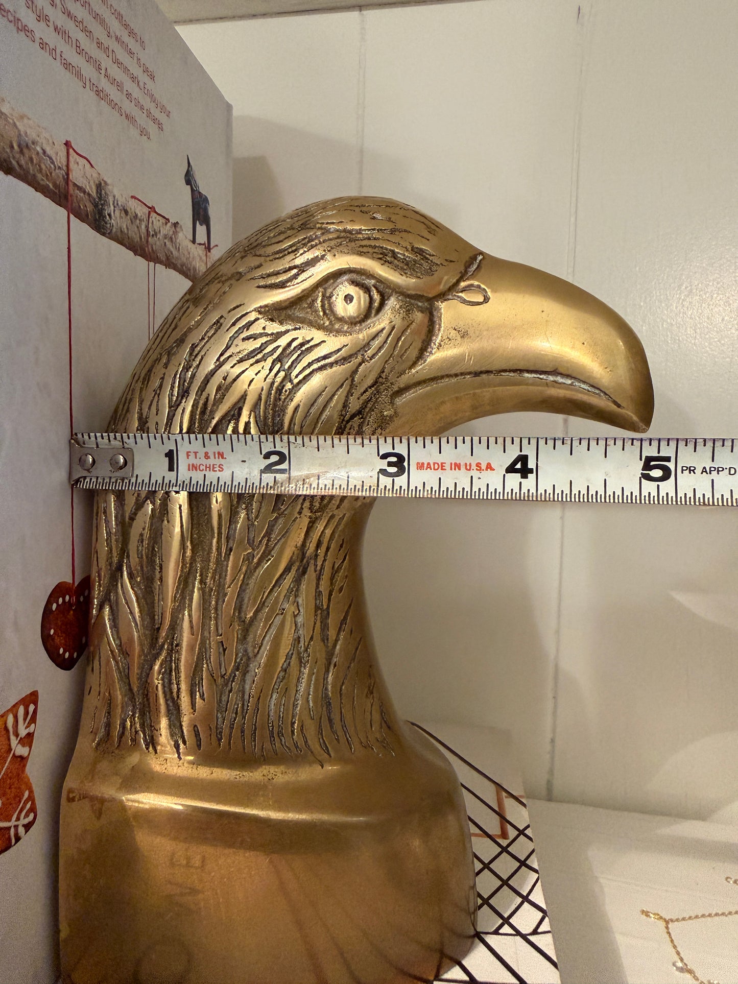 Vintage Brass American Eagle Bookends