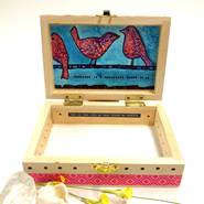 Wood Trinket Box - Laugh Always Geniene Functional Art 4" x 6" x about 2" high w/brass hinges