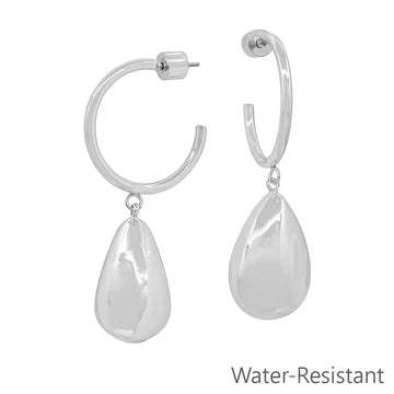 Silver 1" Hoop Teardrop ER Whats Hot Jewelry