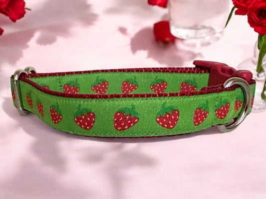Strawberry Fields Dog Collar Winni&Me Woofwear SM 10-15 IN