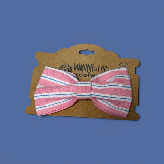 Pink & Blue Striped for Dog Collar (Detachable) Winni&Me Woofwear LG -3.25 x 2