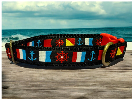 Nautical Signs Dog Collar Winni&Me Woofwear