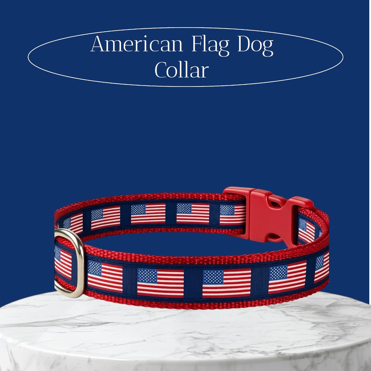 American Flag Dog Collar Winni&Me Woofwear SM 10-15 IN
