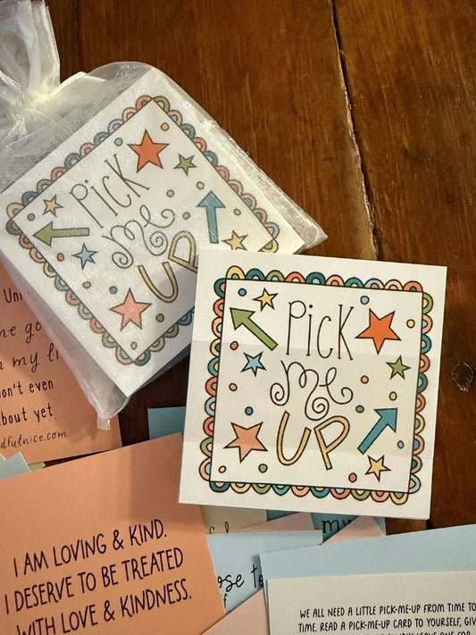 Affirmation Cards - Pick Me Up Mindfulnice 3" x 3" x 1"