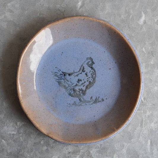 Mini Plate - Chicken - White Mud & Maker Approx. 4.5" across