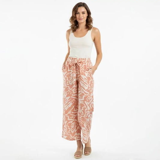 ABSTRACT PRINT WIDE LEG PANT SENSIBLING ONE SIZE