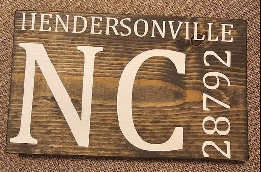 Zip Code Sign Crafted By Turner 9in x 5.5in x 0.75in