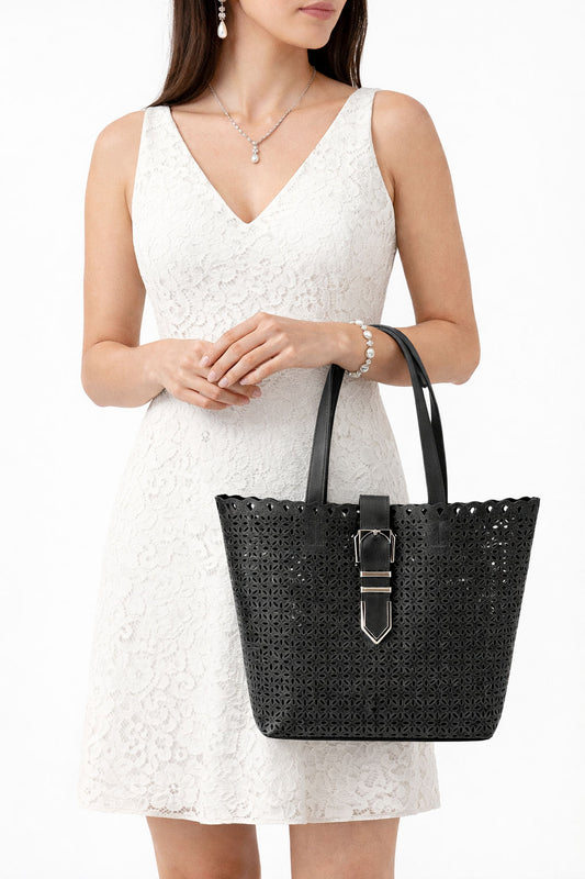 Black Laser-Cut Purse