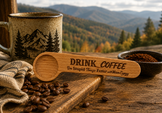 Stupid Things Wood Coffee Spoon & Bag Clip