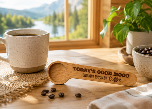 Good Mood  Wood Coffee Spoon & Bag Clip