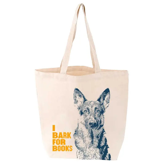 I Bark for Books German Shepherd Tote Bag