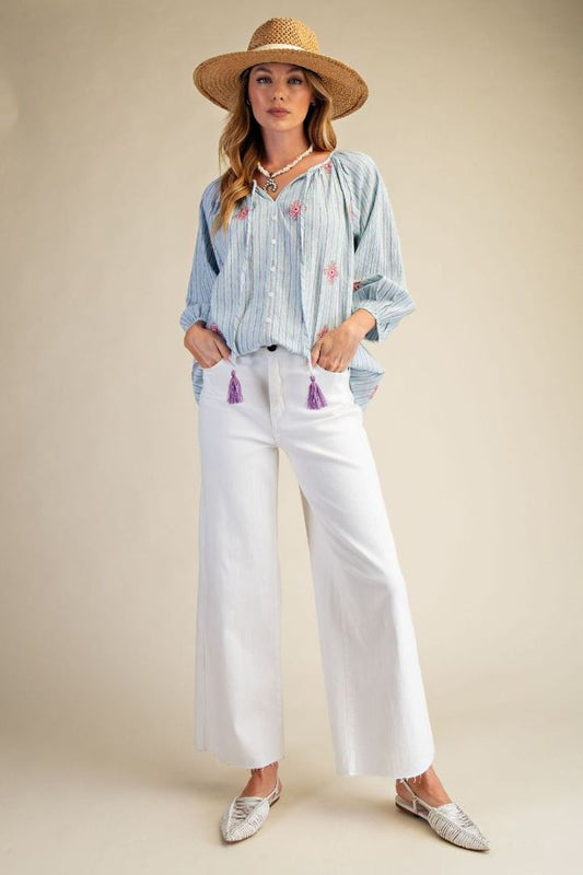 EASEL WHITE TWILL PANTS EASEL S