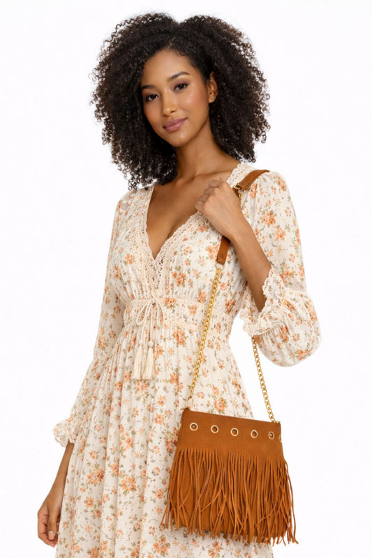 Fringe Purse with Chain Strap