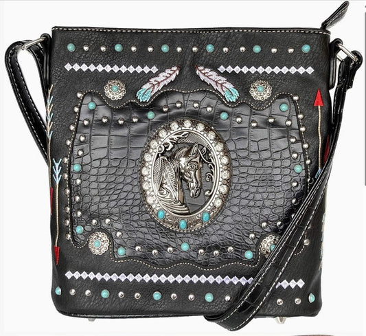 Horse Feathers Crossbody Messenger Bag Blk