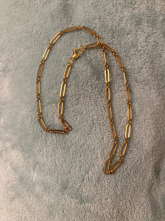 22” Gold Plated Paperclip Chain Bellajules