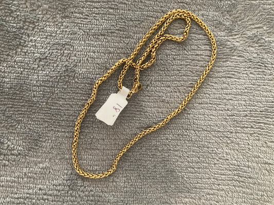 18” Gold Plated Spiga/Wheat Chain Bellajules