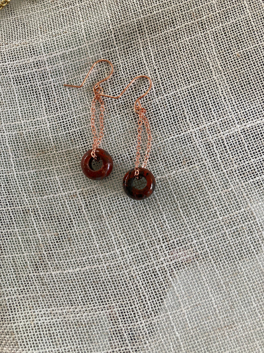 Jasper Gemstone  Rondelle Earrings Bellajules