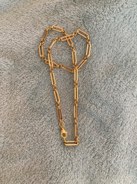 15” Gold Plated Paperclip Chain Bellajules