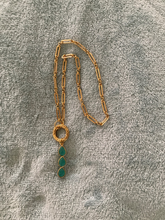 16” Gold Plated Paperclip Chain Pendant Bellajules