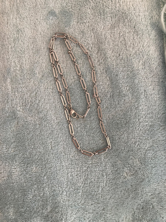 24” Stainless Steel Paperclip Chain Bellajules