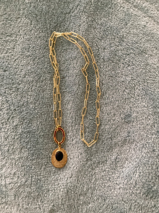 20” Gold Plated Paperclip Chain Pendant Bellajules