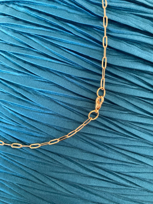 18K Gold Plated Cable Chain 16”