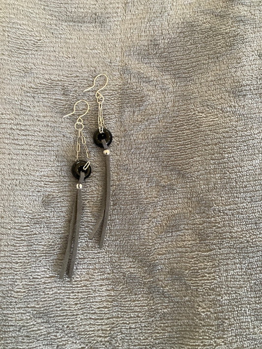 Black Obsidian Gemstone Earrings Bellajules