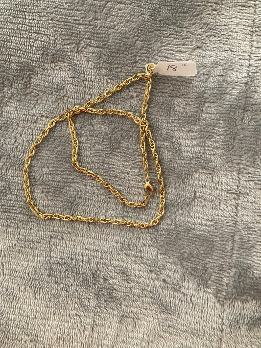 18” Gold Plated Rope Chain Bellajules
