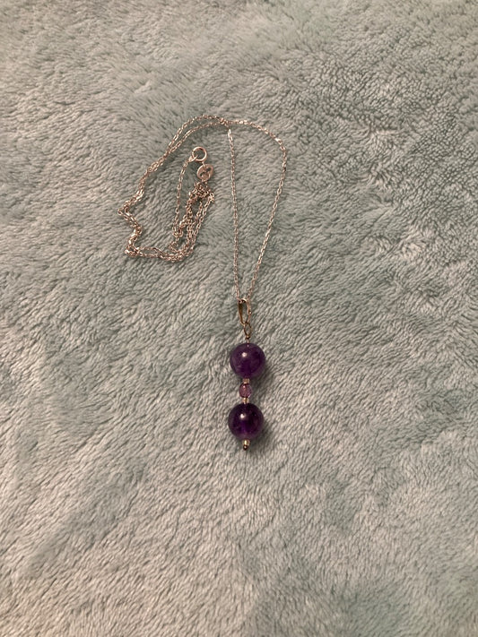 20” Sterling Silver Chain With Amethyst Pendant Bellajules