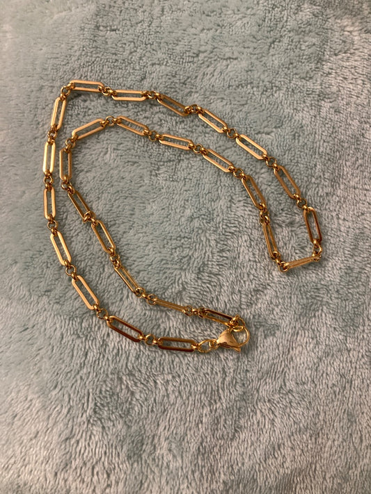 20” Gold Plated Paperclip Chain