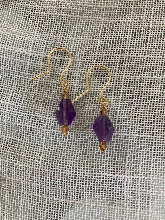 Amethyst Faceted Earring Bellajules