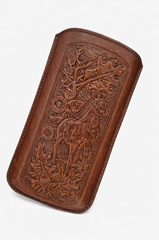 Leather Eye Glass Case Brown- 1152