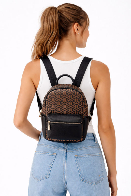 Metallic on Black Backpack Purse